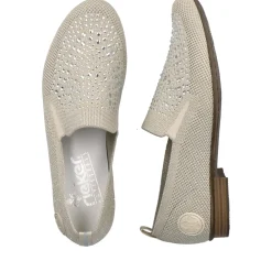 Discount Rieker Baleriny Damskie W Kolorze Jasnego Bezu