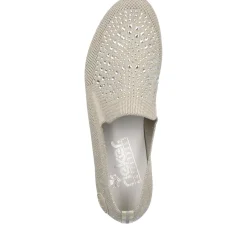 Discount Rieker Baleriny Damskie W Kolorze Jasnego Bezu