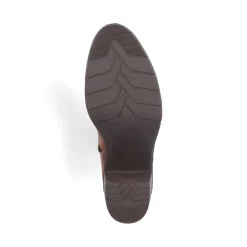 Fashion Rieker Botki Damskie Miedziano-Brazowe