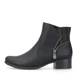 Fashion Rieker Botki Damskie W Kolorze Nocno-Czarnym