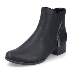 Fashion Rieker Botki Damskie W Kolorze Nocno-Czarnym