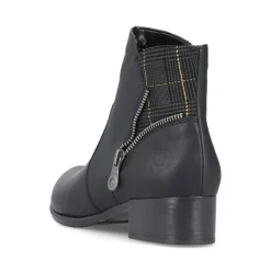 Fashion Rieker Botki Damskie W Kolorze Nocno-Czarnym