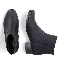 Fashion Rieker Botki Damskie W Kolorze Nocno-Czarnym