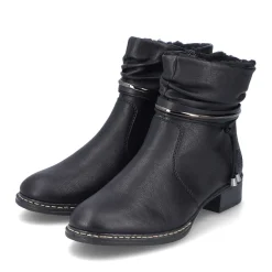 New Rieker Botki Damskie W Kolorze Nocno-Czarnym