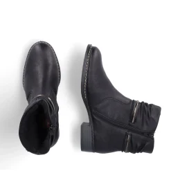 New Rieker Botki Damskie W Kolorze Nocno-Czarnym