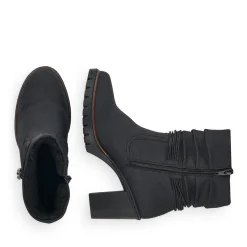New Rieker Botki Damskie W Kolorze Kruczoczarnym