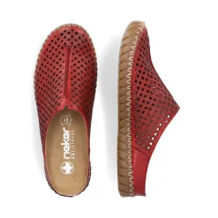 New Rieker Chodaki Damskie W Kolorze Ciemnoczerwonym