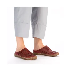 New Rieker Chodaki Damskie W Kolorze Ciemnoczerwonym