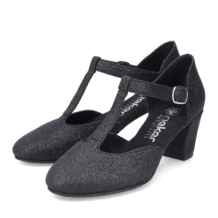 Fashion Rieker Czolenka Damskie W Kolorze Nocno-Czarnym