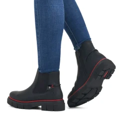 Fashion Rieker Damskie Botki Marki W Kolorze Kruczoczarnym