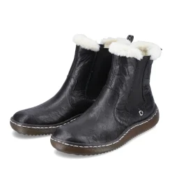 Fashion Rieker Damskie Botki Chelsea, Nocne, Czarne