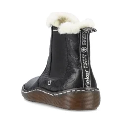 Fashion Rieker Damskie Botki Chelsea, Nocne, Czarne