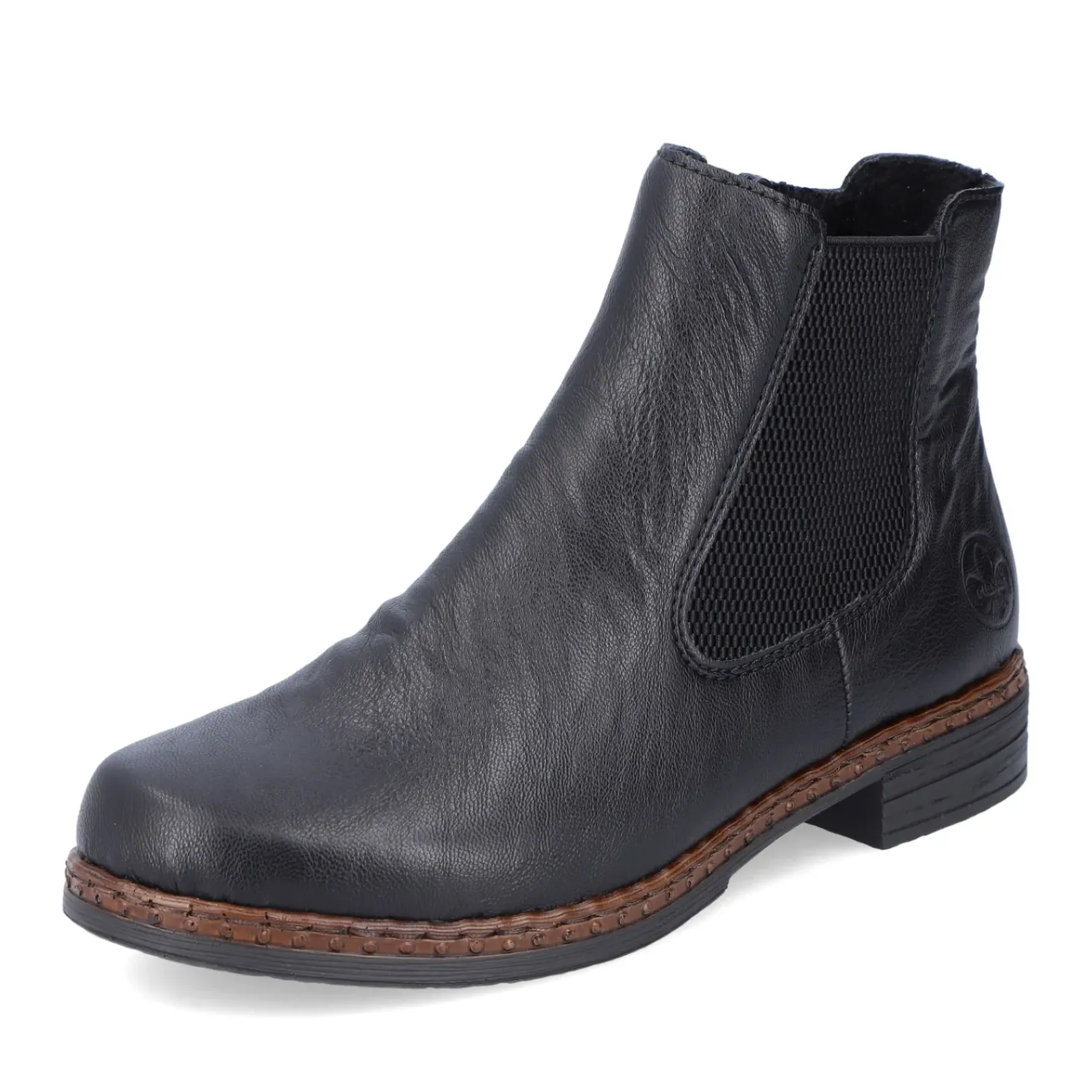 Outlet Rieker Damskie Botki Chelsea, Nocne, Czarne