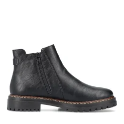 Fashion Rieker Damskie Botki Chelsea, Nocne, Czarne