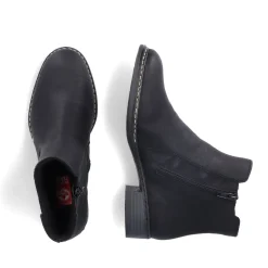 Fashion Rieker Damskie Botki Chelsea, Nocne, Czarne