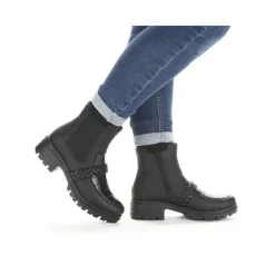 Sale Rieker Damskie Botki Chelsea, Nocne, Czarne
