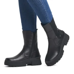 Hot Rieker Damskie Buty Chelsea W Kolorze Glebokiej Czerni