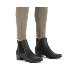 Hot Rieker Damskie Buty Chelsea W Kolorze Ciemnej Czerni