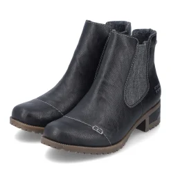 Clearance Rieker Damskie Buty Chelsea , Asfaltowe, Czarne
