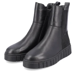 Hot Rieker Damskie Buty Chelsea W Kolorze Ciemnej Czerni