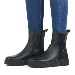 Hot Rieker Damskie Buty Chelsea W Kolorze Ciemnej Czerni