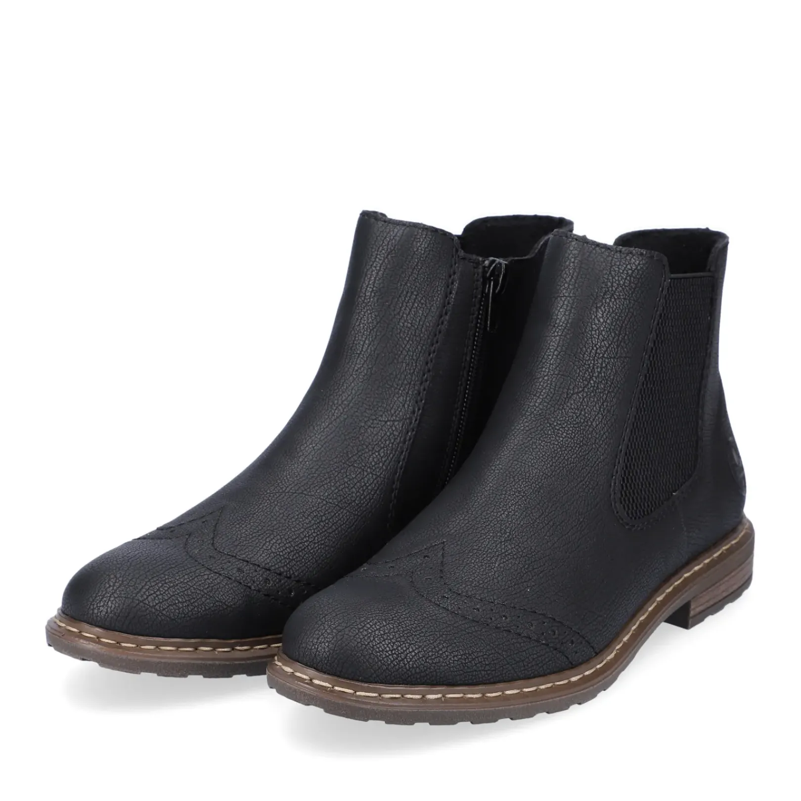 Clearance Rieker Damskie Buty Chelsea , Asfaltowe, Czarne