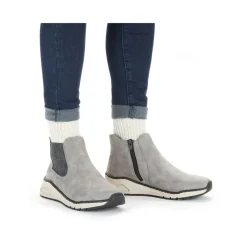 Hot Rieker Damskie Buty Chelsea W Kolorze Srebrnoszarym