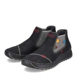 Discount Rieker Damskie Buty Chelsea Asfalt Czarno-Multi