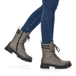 Best Rieker Damskie Buty Motocyklowe W Kolorze Granitowo-Szarym