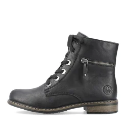 Hot Rieker Damskie Buty Motocyklowe W Kolorze Kruczoczarnym