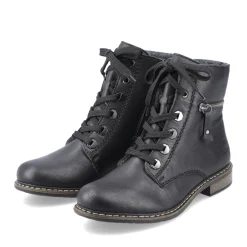 Hot Rieker Damskie Buty Motocyklowe W Kolorze Kruczoczarnym