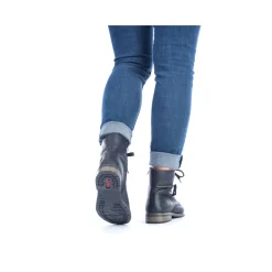 Hot Rieker Damskie Buty Motocyklowe W Kolorze Kruczoczarnym