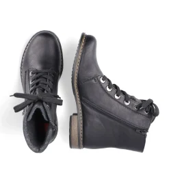 Hot Rieker Damskie Buty Motocyklowe W Kolorze Kruczoczarnym
