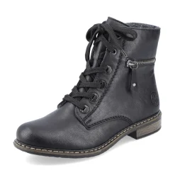 Hot Rieker Damskie Buty Motocyklowe W Kolorze Kruczoczarnym