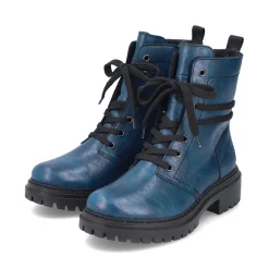 Fashion Rieker Damskie Buty Motocyklowe W Kolorze Niebiesko-Niebieskim