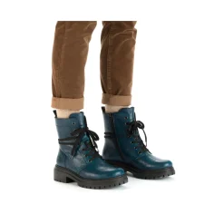 Fashion Rieker Damskie Buty Motocyklowe W Kolorze Niebiesko-Niebieskim
