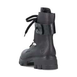 Fashion Rieker Damskie Buty Motocyklowe W Kolorze Kruczoczarnym
