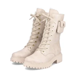 Outlet Rieker Damskie Buty Motocyklowe W Kolorze Kremowo-Bezowym