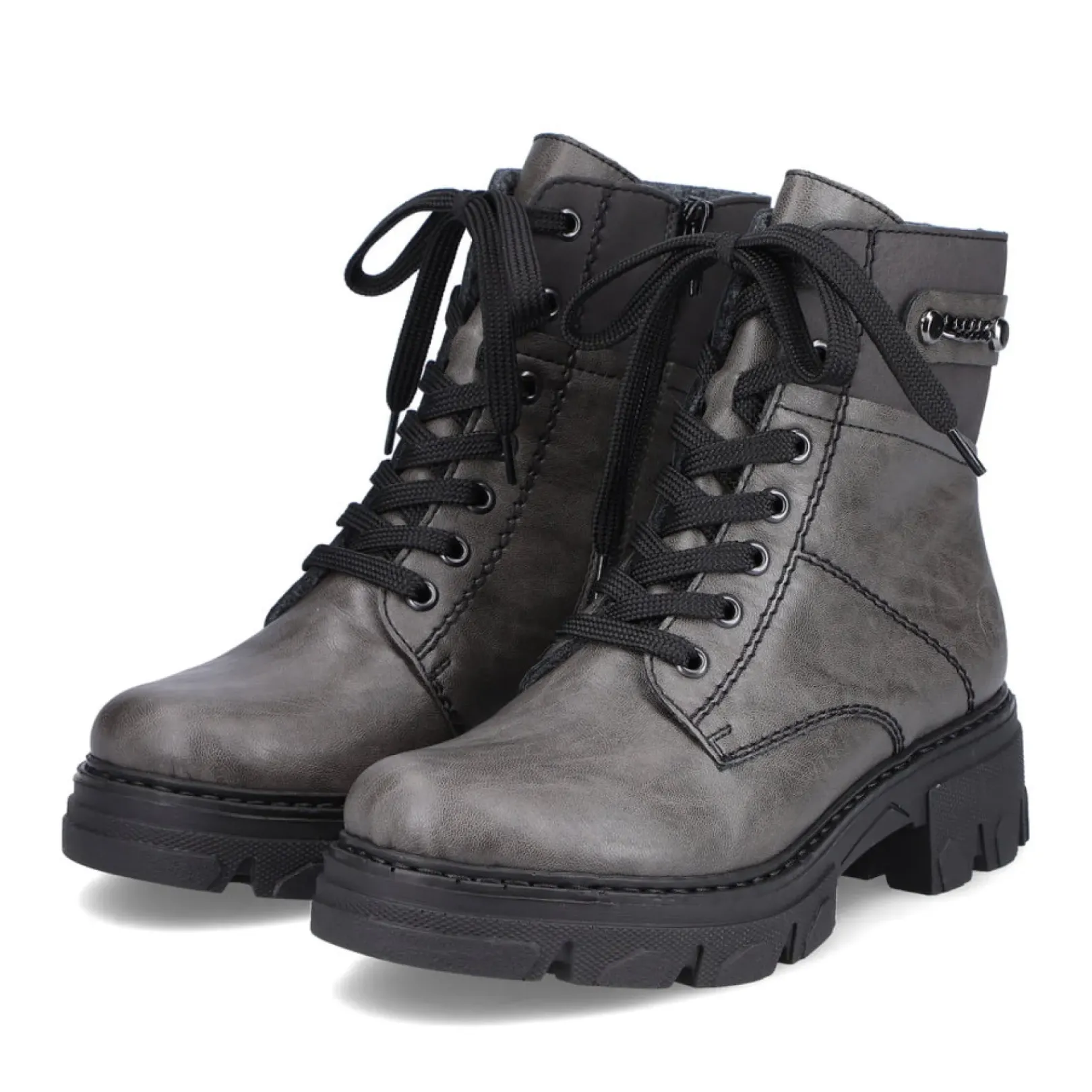 Clearance Rieker Damskie Buty Motocyklowe W Kolorze Ksiezycowoszarym