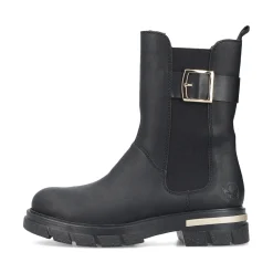 Fashion Rieker Damskie Buty Motocyklowe W Kolorze Kruczoczarnym