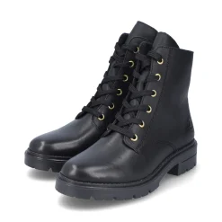 Best Rieker Damskie Buty Motocyklowe W Kolorze Czarnym, Blyszczacym