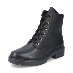 Best Rieker Damskie Buty Motocyklowe W Kolorze Czarnym, Blyszczacym