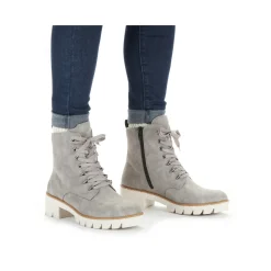 Fashion Rieker Damskie Buty Motocyklowe W Kolorze Srebrnoszarym