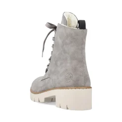 Fashion Rieker Damskie Buty Motocyklowe W Kolorze Srebrnoszarym
