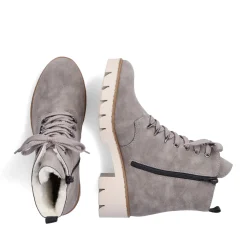 Fashion Rieker Damskie Buty Motocyklowe W Kolorze Srebrnoszarym