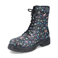 Sale Rieker Damskie Buty Motocyklowe W Kolorze Multi-Czarnym