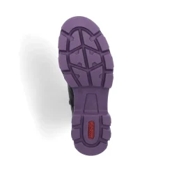 Clearance Rieker Damskie Buty Motocyklowe Night Czarno-Fioletowe