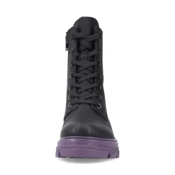 Online Rieker Damskie Buty Motocyklowe Night Czarno-Fioletowe