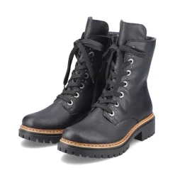Outlet Rieker Damskie Buty Motocyklowe W Kolorze Grafitowo-Czarnym