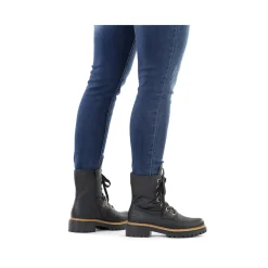 Outlet Rieker Damskie Buty Motocyklowe W Kolorze Grafitowo-Czarnym